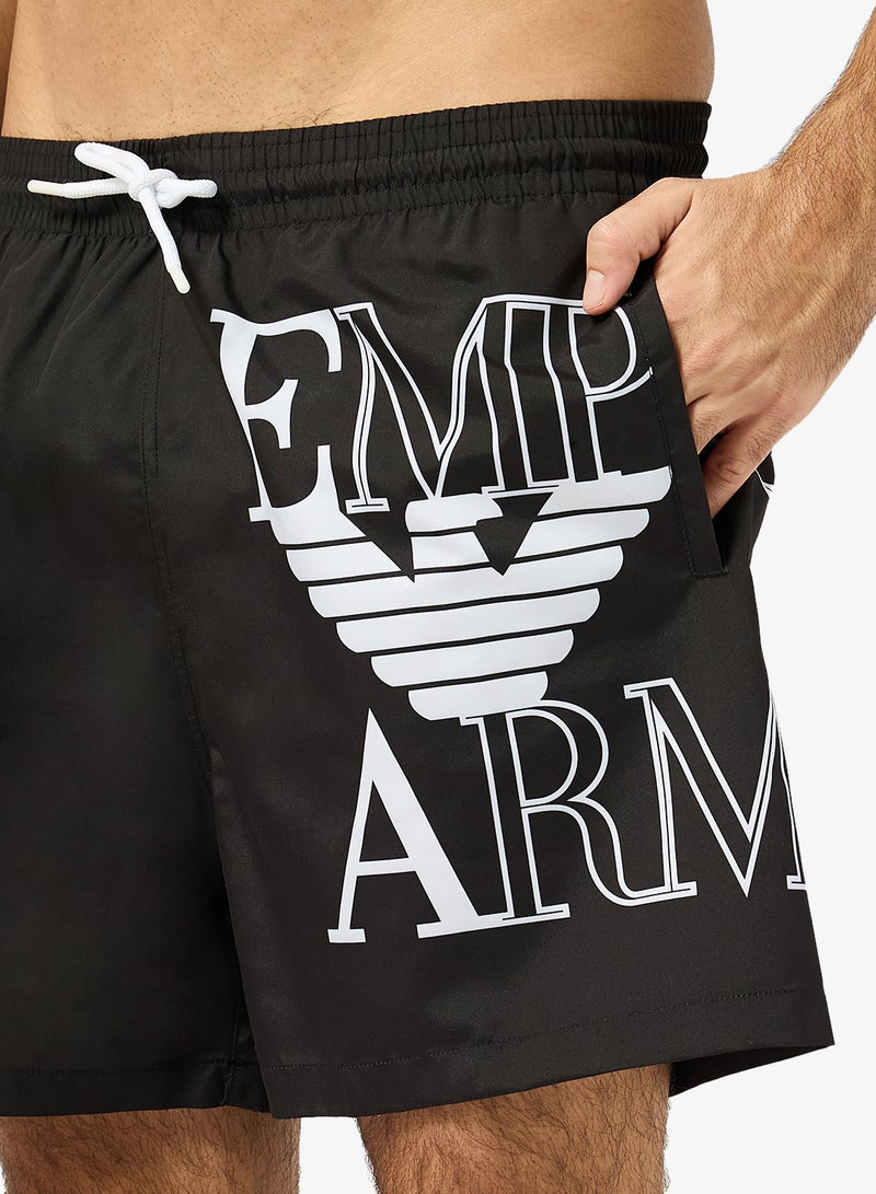 EMPORIO ARMANI Logo Drawstring Swim Shorts - Image 3